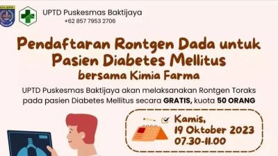 Puskesmas Baktijaya Buka Pelayanan Rontgen Dada Penderita Diabetes