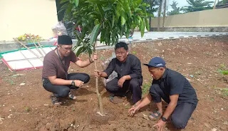 Tanami Pohon, Plt Lurah Dumek Ingin Kantor Kelurahan Hijau & Asri