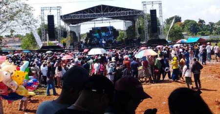 Gapura Jalan masuk acara ngubek Empang Lebaran Depok 2025 (foto: usa)