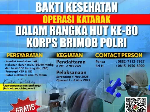 RS Bhayangkara Brimob Kelapa Dua Akan Gelar Operasi Katarak Gratis